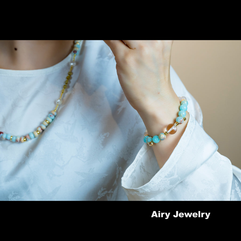 Shoushan stone crystal bracelet