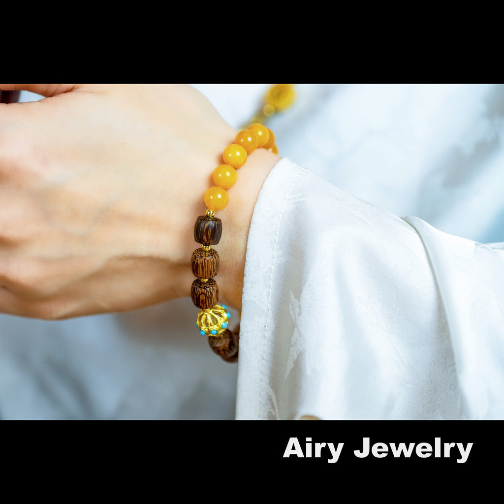 天然蜜蜡鸡翅木手链