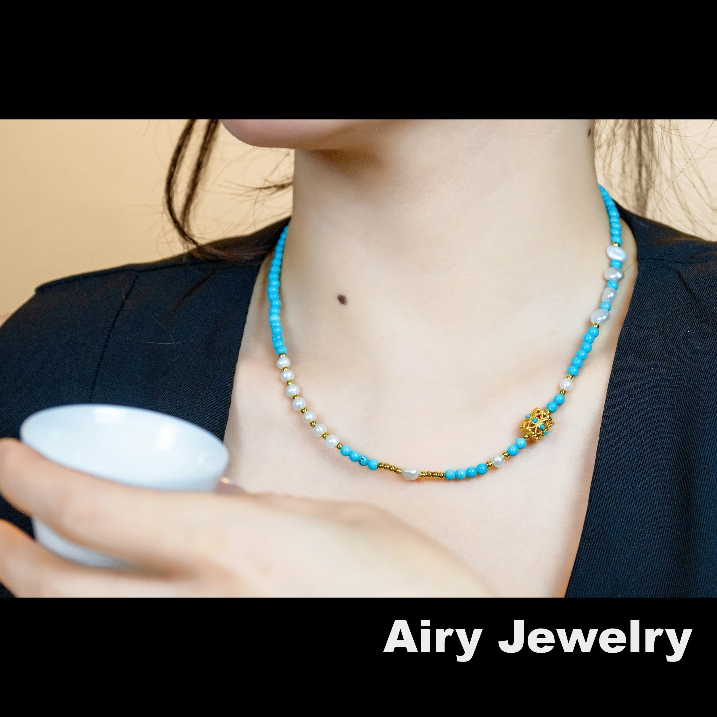 Natural magnesite pearl bracelet/necklace