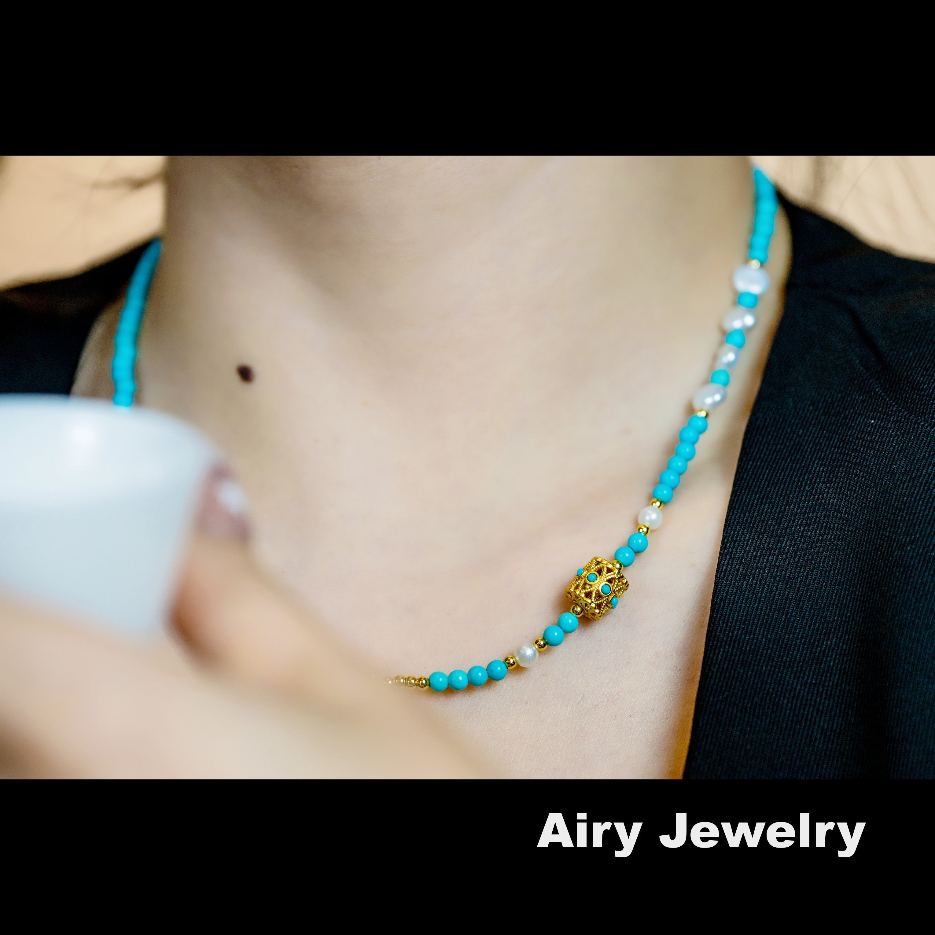 Natural magnesite pearl bracelet/necklace