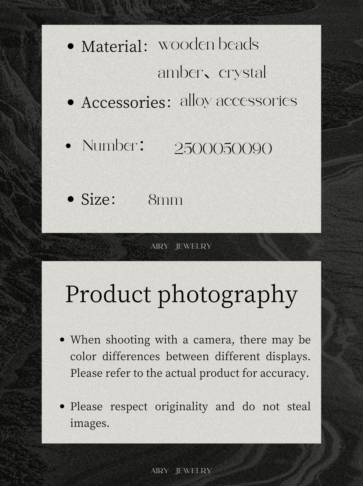 Natural white crystal amber original design bracelet