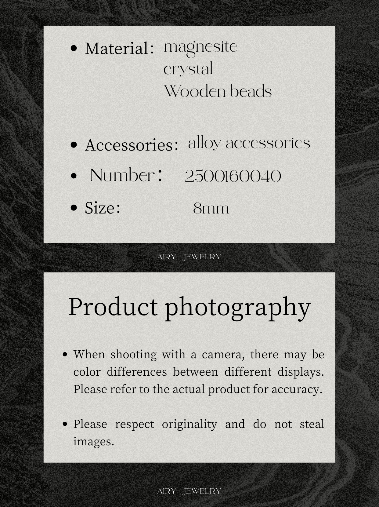 Natural chicken wing wood white crystal bracele