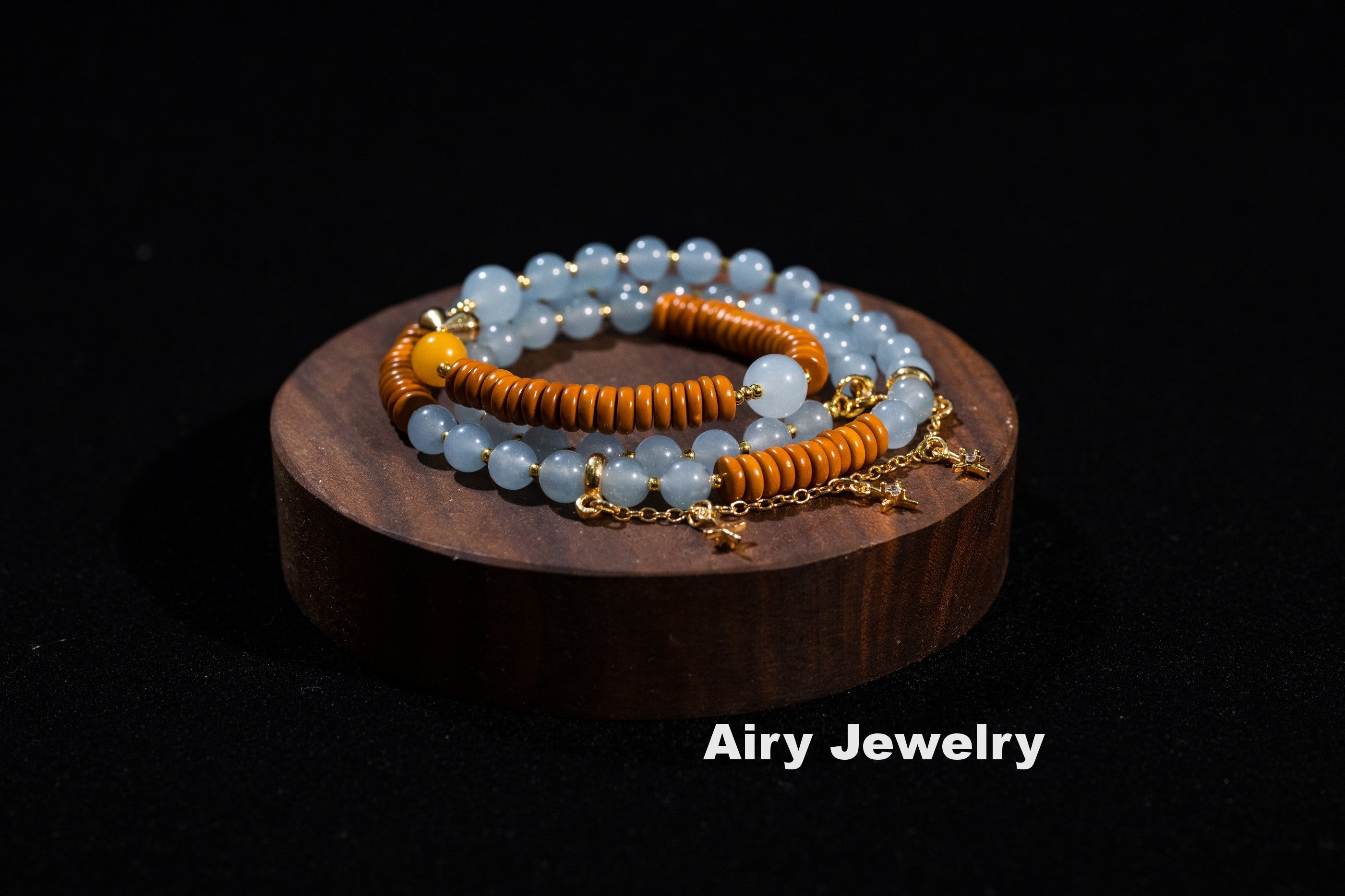 Natural Blue Chalcedony Fashion Necklace