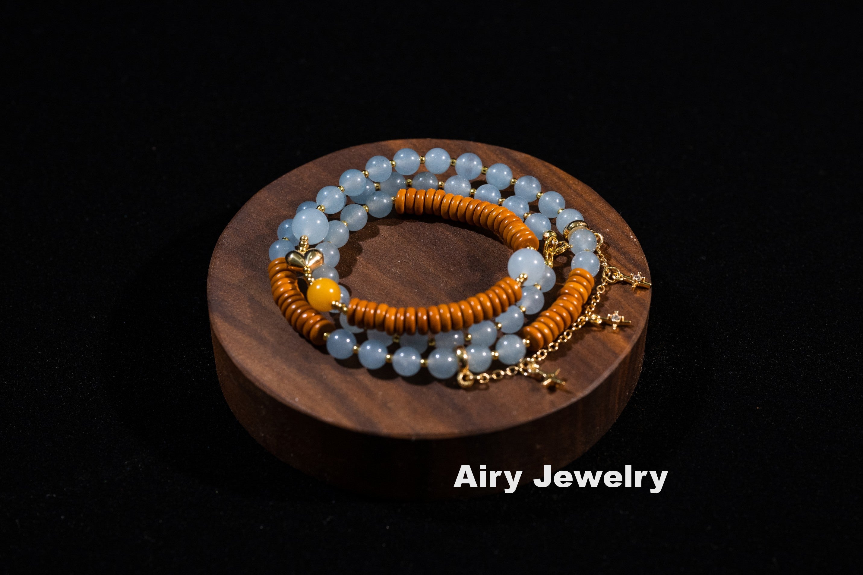 Natural Blue Chalcedony Fashion Necklace