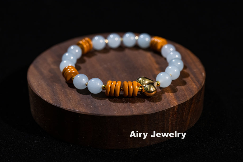 Natural Blue Chalcedony Fashion Bracelet