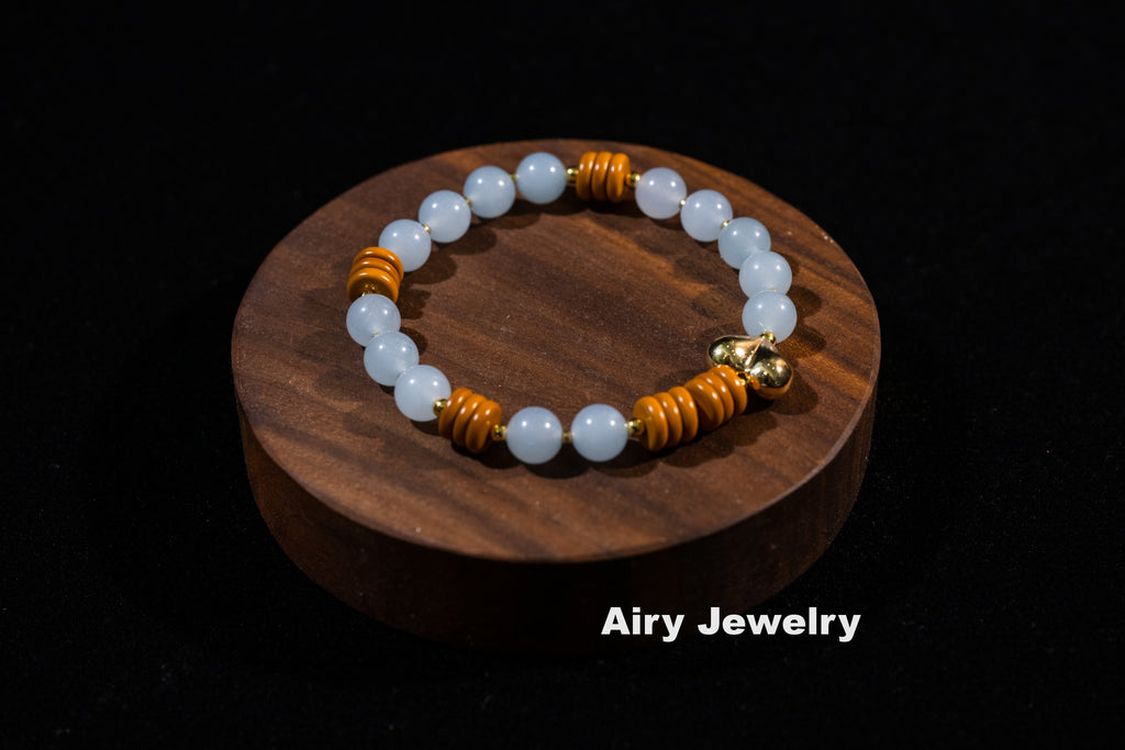 Natural Blue Chalcedony Fashion Bracelet