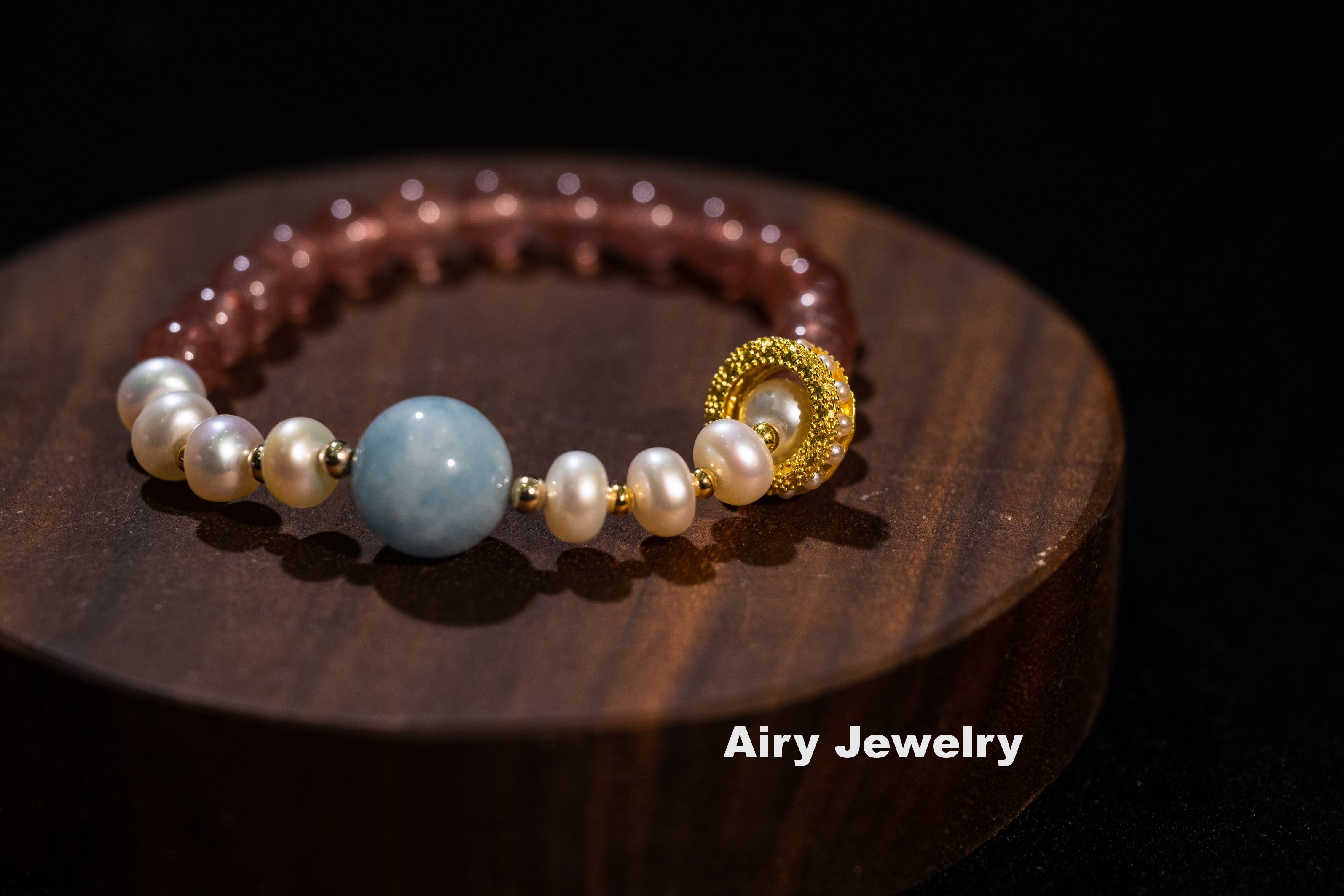 Strawberry Crystal Pearl Bracelet