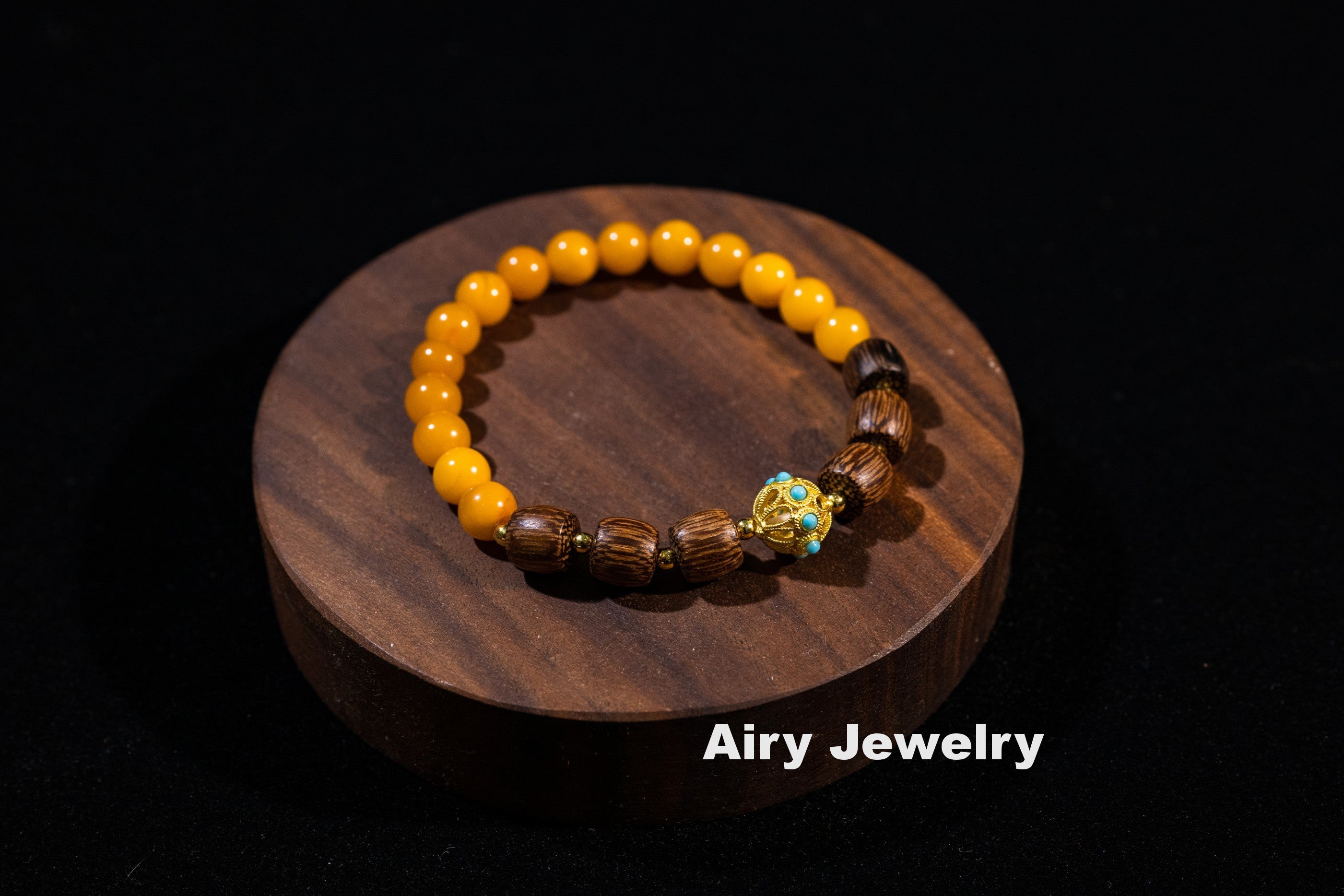 天然蜜蜡鸡翅木手链