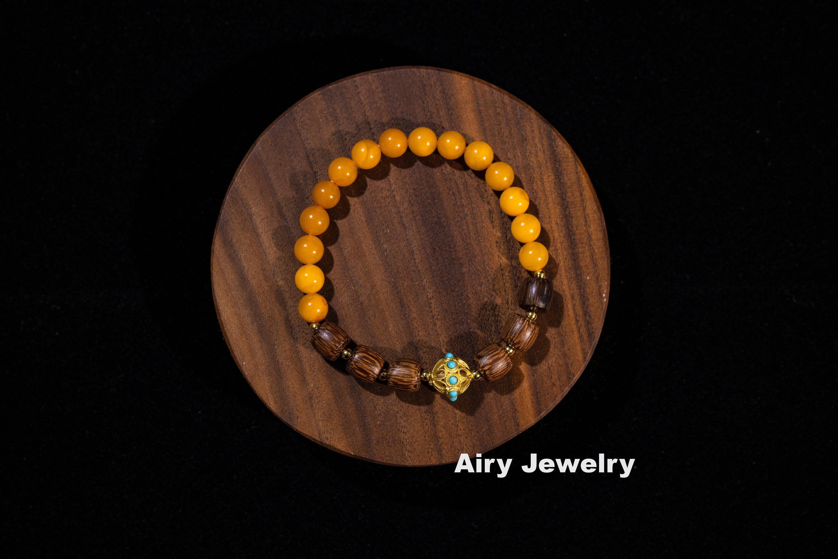 天然蜜蜡鸡翅木手链