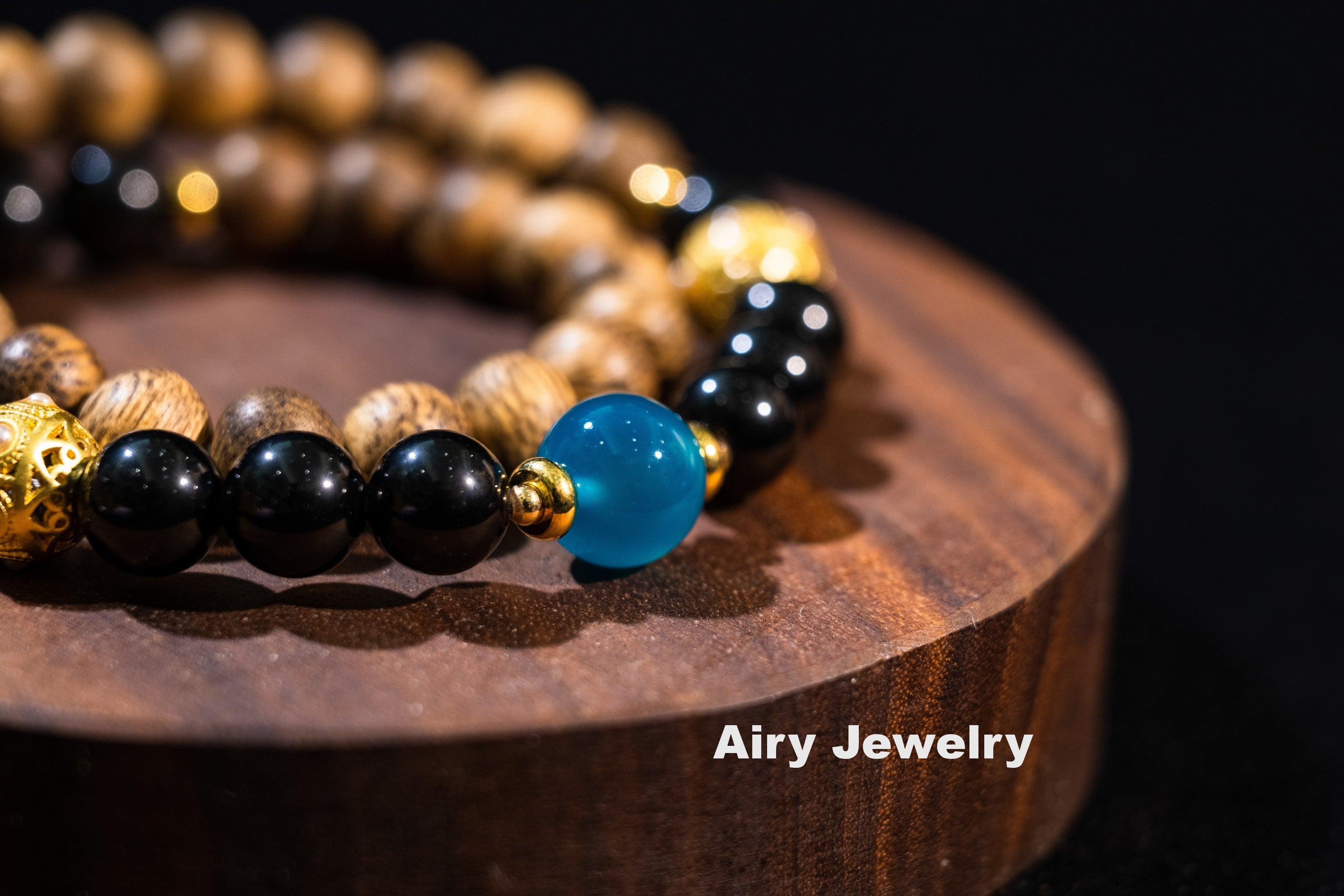 Natural agarwood agate bracelet