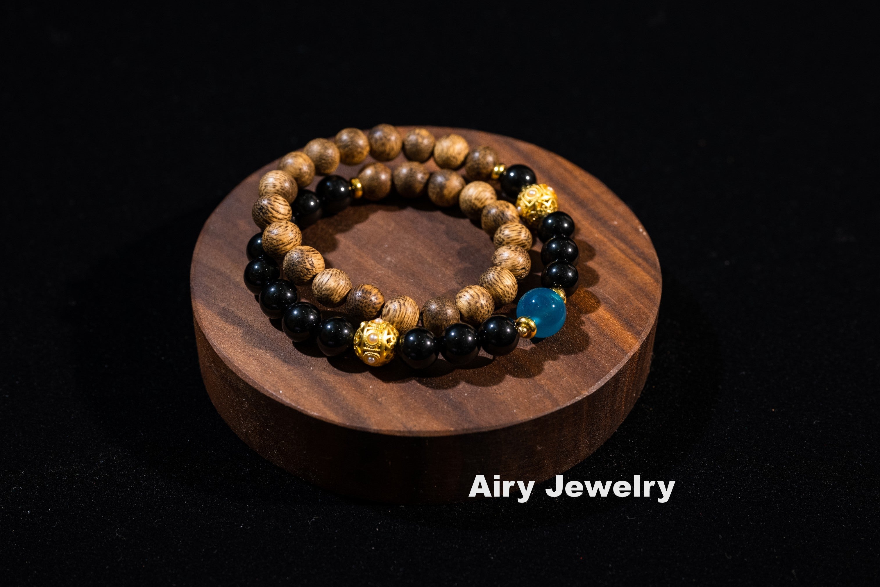 Natural agarwood agate bracelet