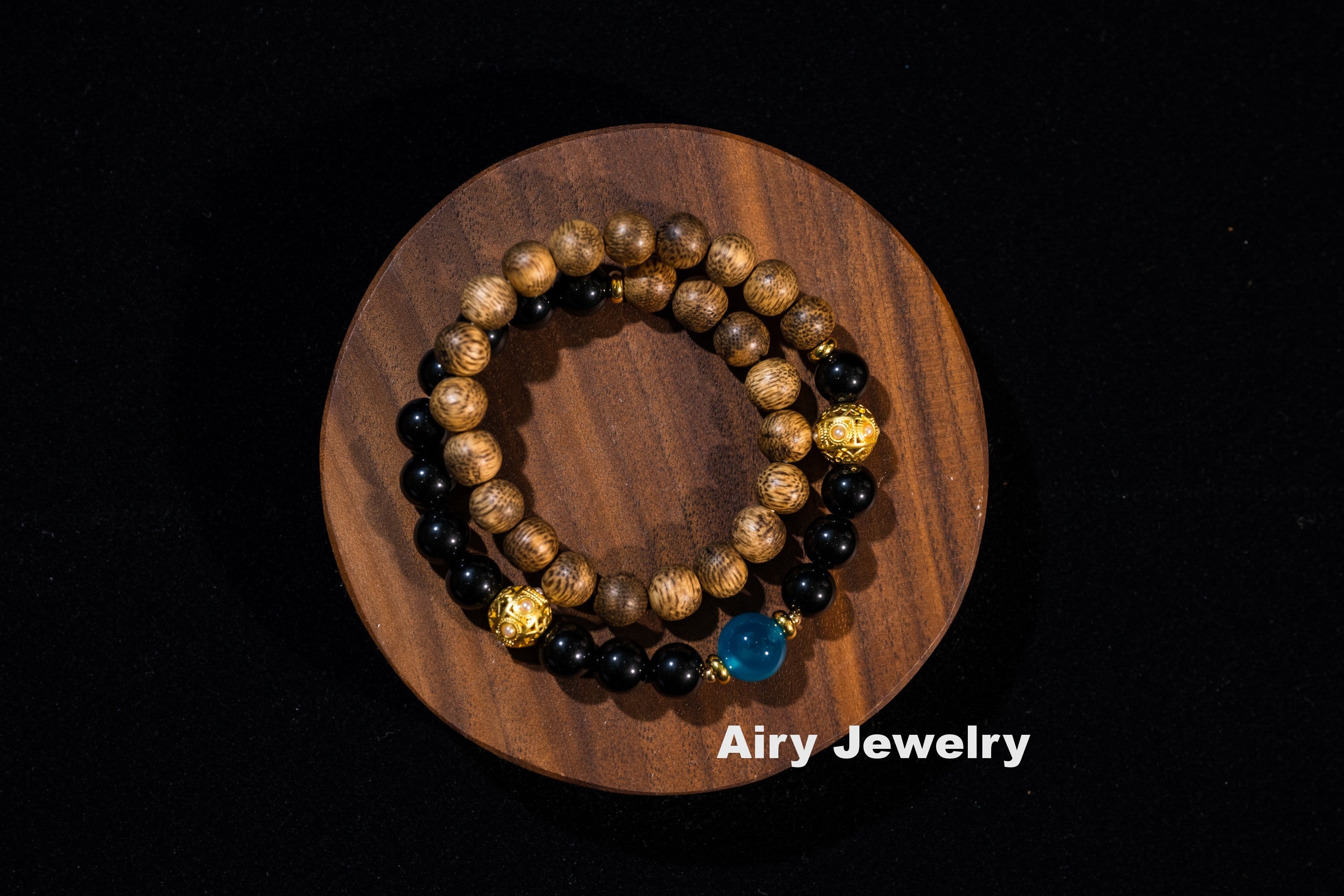 Natural agarwood agate bracelet